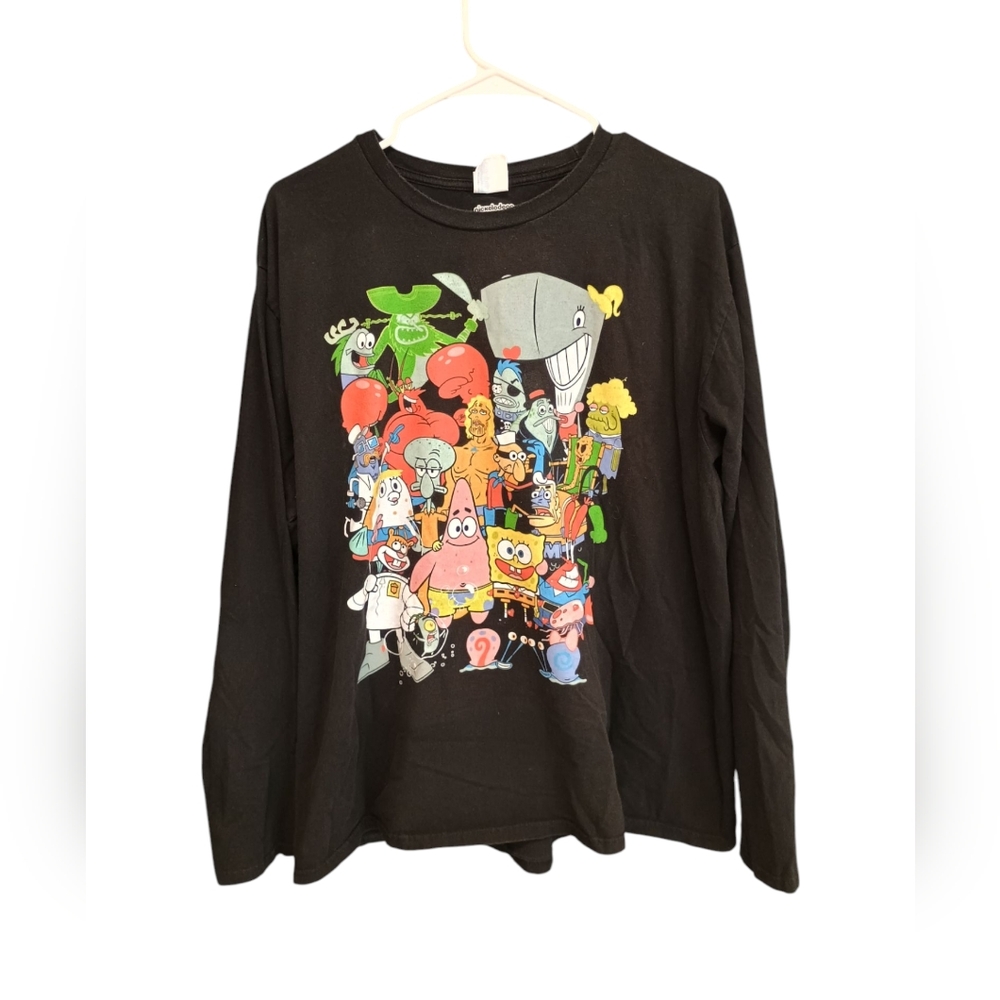 Nickelodeon SpongeBob Squarepants Anime  Pullover Long Sleeve Graphic Shirt XL